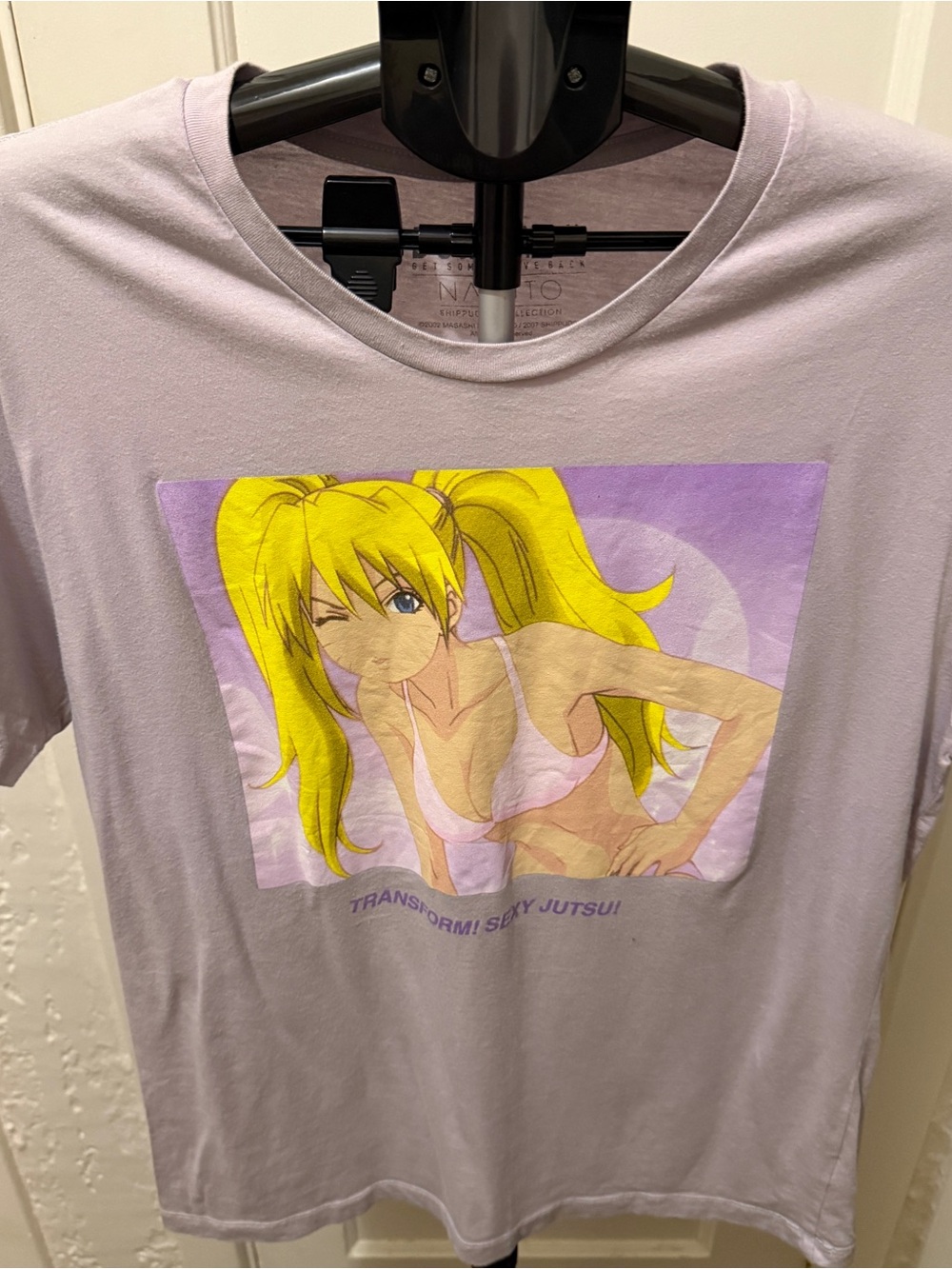 Naruto Graphic Tee - Light purple unisex Top, "Transform! Sexy Jutsu!"